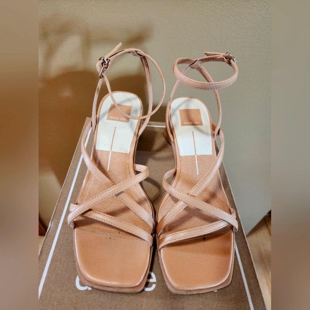 Dolce Vita Beacon Strappy Heels - Light Tan - Size 8